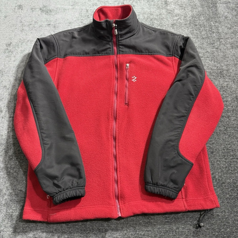 Izod Perform X Men's Medium Fleece Full Zip Jacket Performance Outdoor Red